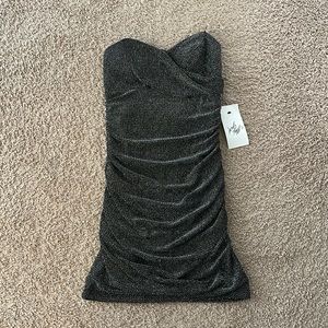 Strapless mini dress